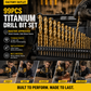 🔥High-efficiency tool favored by veteran craftsmen!Factory Outlet-99pcs Titanium Coated Drill Bit Set