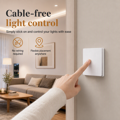 🔋Oferta limitada: 50 % de descuento💡 Interruptor de luz inalámbrico: interruptor remoto adhesivo sin cableado para controlar fácilmente la iluminación