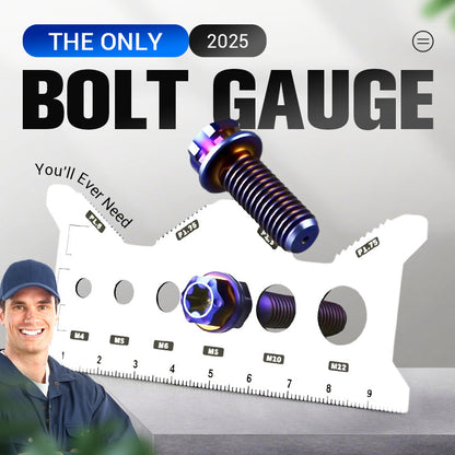 Tarjeta calibradora de pernos de acero inoxidable de doble cara