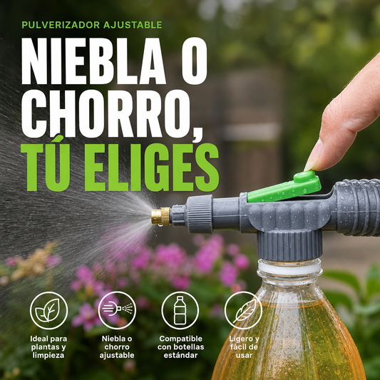 Pulverizador Manual para Botellas con Boquilla Ajustable