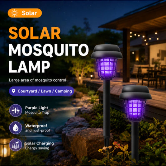 ☀️Lámpara solar antimosquitos ✨ – Lámpara de jardín con estaca, matainsectos UV y luz solar para senderos🦟🚫