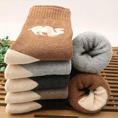 Calcetines térmicos estilo vintage con forro grueso de felpa