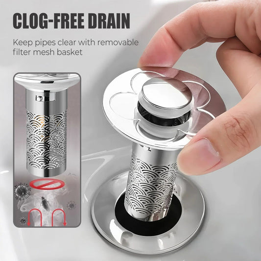 Tapón universal para el desagüe de fregaderos abatibles