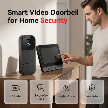 ⏳Oferta especial por tiempo limitado⏰Timbre inteligente con pantalla de 4.3" – Audio bidireccional, visión nocturna, gran angular 🏠