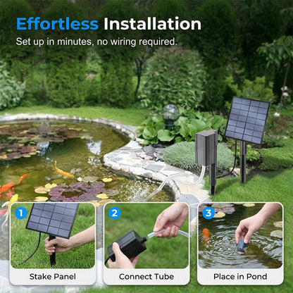 🌞 Aireador Solar para Estanques – Oxígeno Natural 24/7 para tus Peces 🐟💧