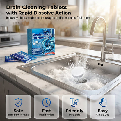 🚰🔥Desatascador en Tabletas para Tuberías – Elimina Atascos y Malos Olores al Instante 💧✨