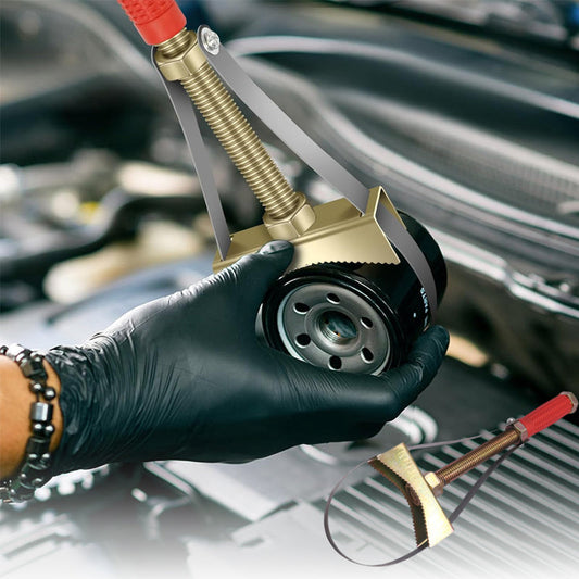 Llave para filtros de aceite de coche con correa de acero ajustable