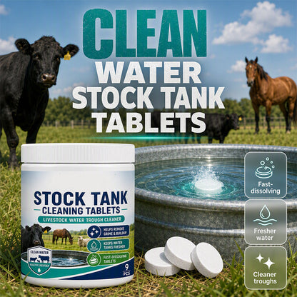 🐄 Tabletas de limpieza de rápida disolución para tanques de agua y bebederos de ganado – purifica el agua, elimina algas y bacterias. Fácil y eficaz! ✨💧